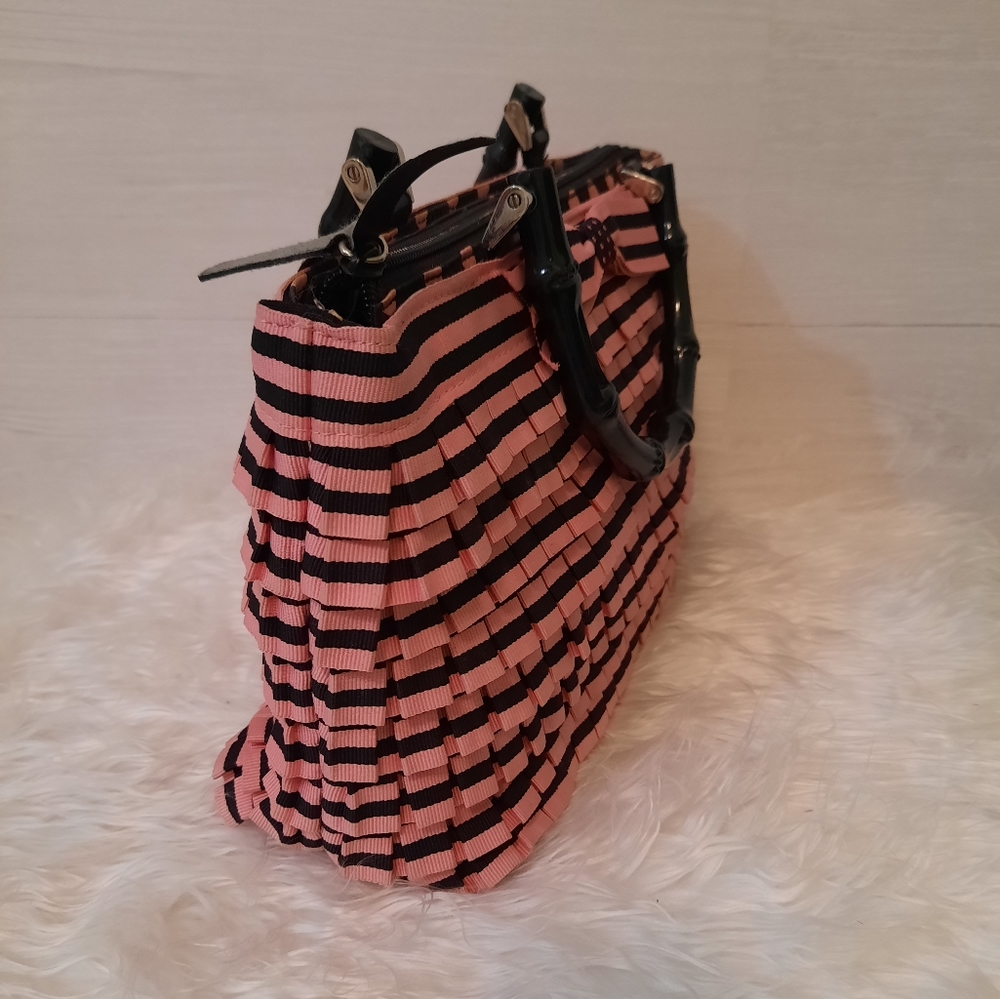 Handmade pink layered ribbon bag purse - Picture 5 of 5